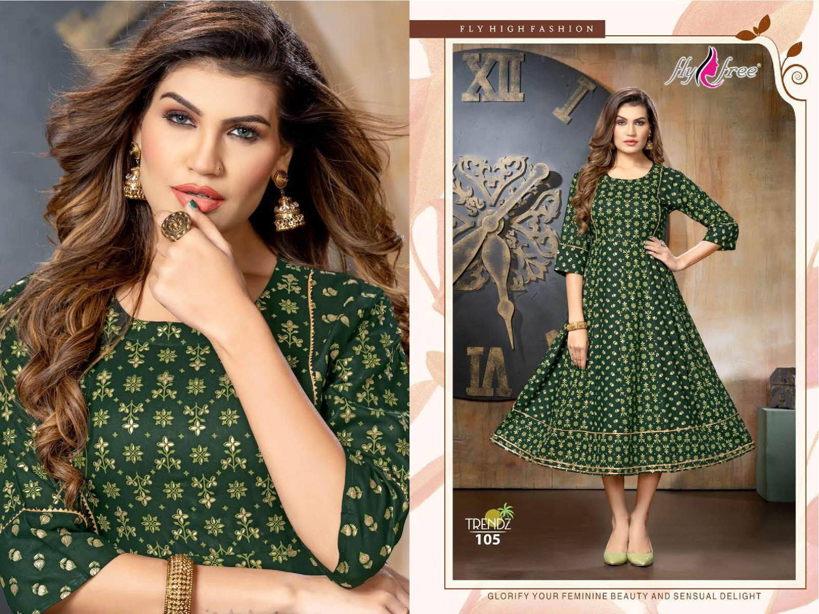 Fly Free Trendz Ethnic Wear Wholesale Anarkali Kurti Collection